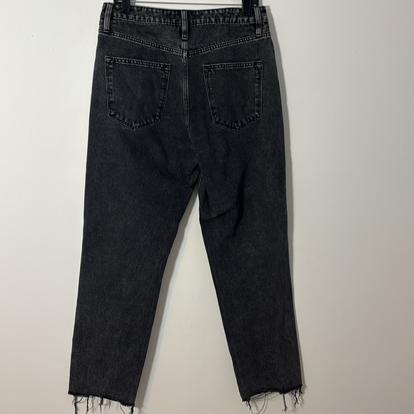 Vigold Denim Billie 90s Jean Women Size 9 Black Wash Distressed Ripped Raw Hem - Picture 9 of 10